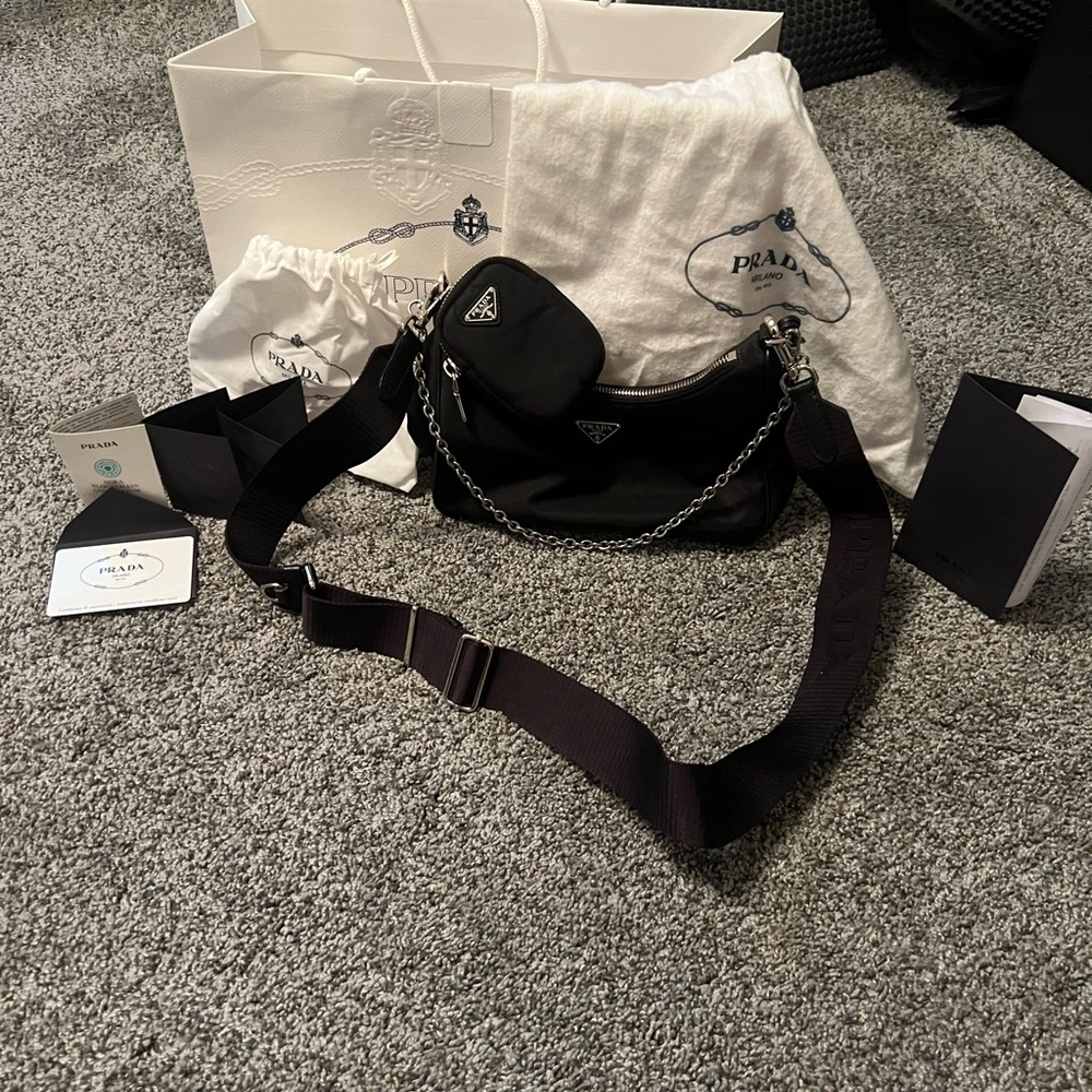 Prada Black Nylon Shoulder Bag